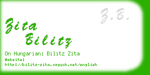 zita bilitz business card